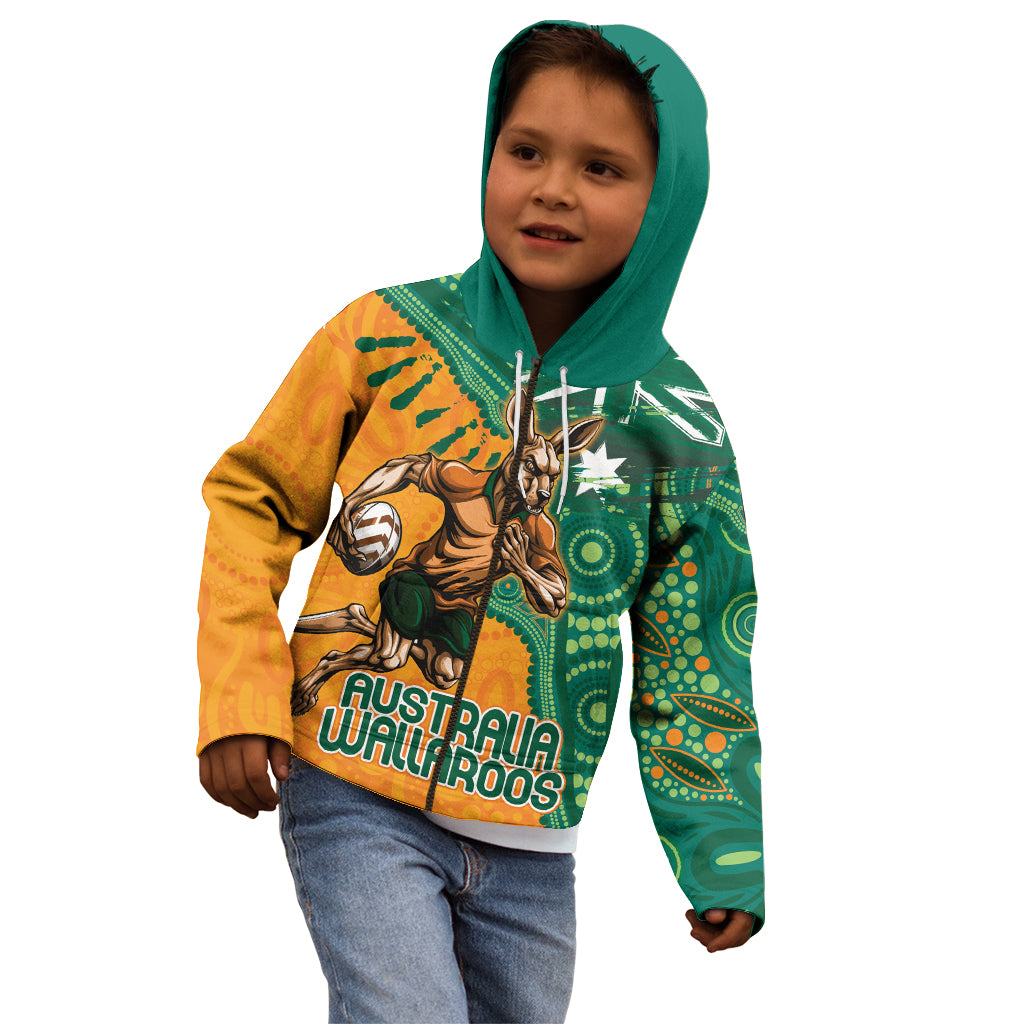 Custom Australia Rugby Wallaroos Kid Hoodie Indigenous Aboriginal Pacific Champions