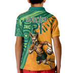 Custom Australia Rugby Wallaroos Kid Polo Shirt Indigenous Aboriginal Pacific Champions