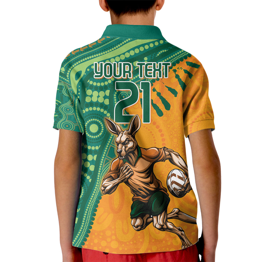 Custom Australia Rugby Wallaroos Kid Polo Shirt Indigenous Aboriginal Pacific Champions
