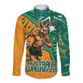 Custom Australia Rugby Wallaroos Long Sleeve Button Shirt Indigenous Aboriginal Pacific Champions
