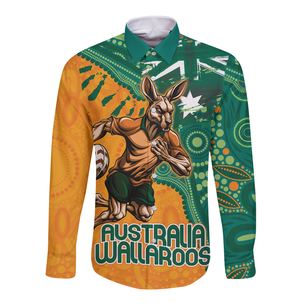Custom Australia Rugby Wallaroos Long Sleeve Button Shirt Indigenous Aboriginal Pacific Champions