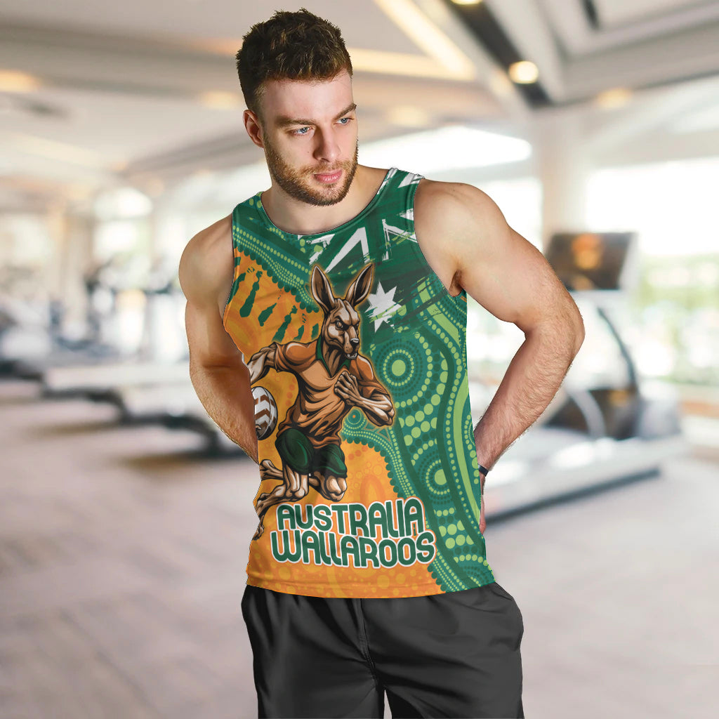 Custom Australia Rugby Wallaroos Men Tank Top Indigenous Aboriginal Pacific Champions