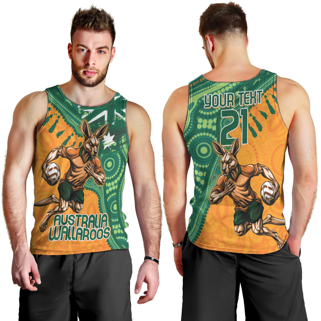 Custom Australia Rugby Wallaroos Men Tank Top Indigenous Aboriginal Pacific Champions