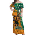 Custom Australia Rugby Wallaroos Off Shoulder Maxi Dress Indigenous Aboriginal Pacific Champions