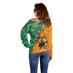 Custom Australia Rugby Wallaroos Off Shoulder Sweater Indigenous Aboriginal Pacific Champions