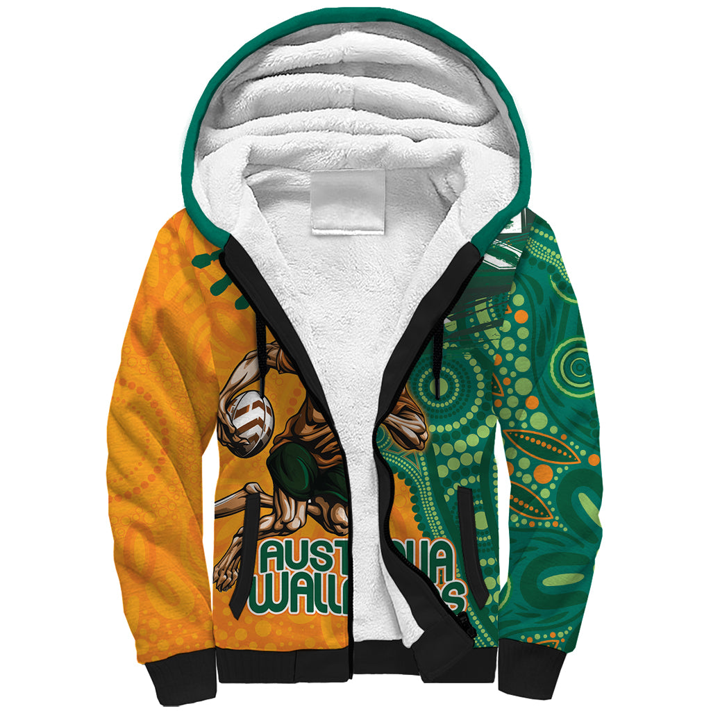 Custom Australia Rugby Wallaroos Sherpa Hoodie Indigenous Aboriginal Pacific Champions