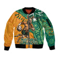Custom Australia Rugby Wallaroos Sleeve Zip Bomber Jacket Indigenous Aboriginal Pacific Champions