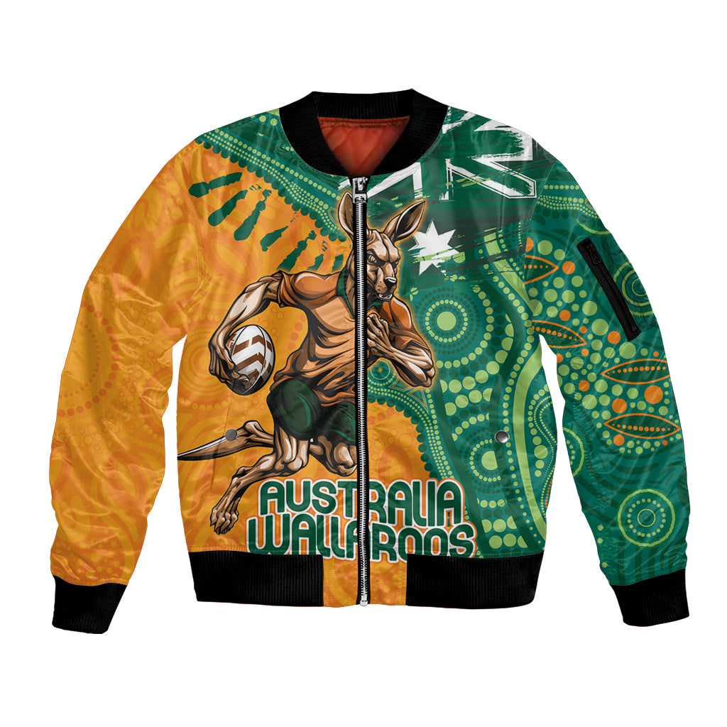 Custom Australia Rugby Wallaroos Sleeve Zip Bomber Jacket Indigenous Aboriginal Pacific Champions