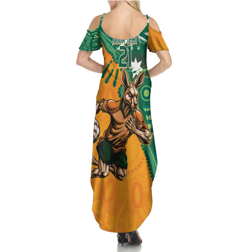Custom Australia Rugby Wallaroos Summer Maxi Dress Indigenous Aboriginal Pacific Champions