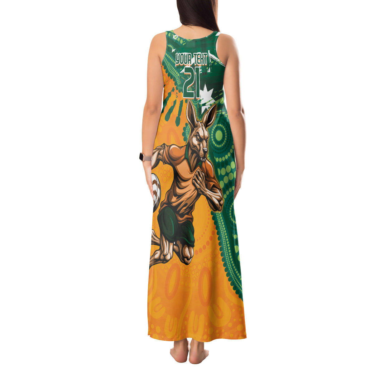 Custom Australia Rugby Wallaroos Tank Maxi Dress Indigenous Aboriginal Pacific Champions