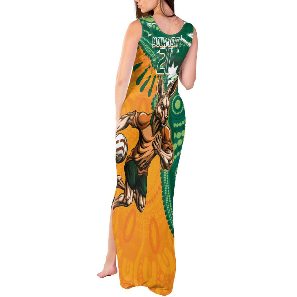 Custom Australia Rugby Wallaroos Tank Maxi Dress Indigenous Aboriginal Pacific Champions