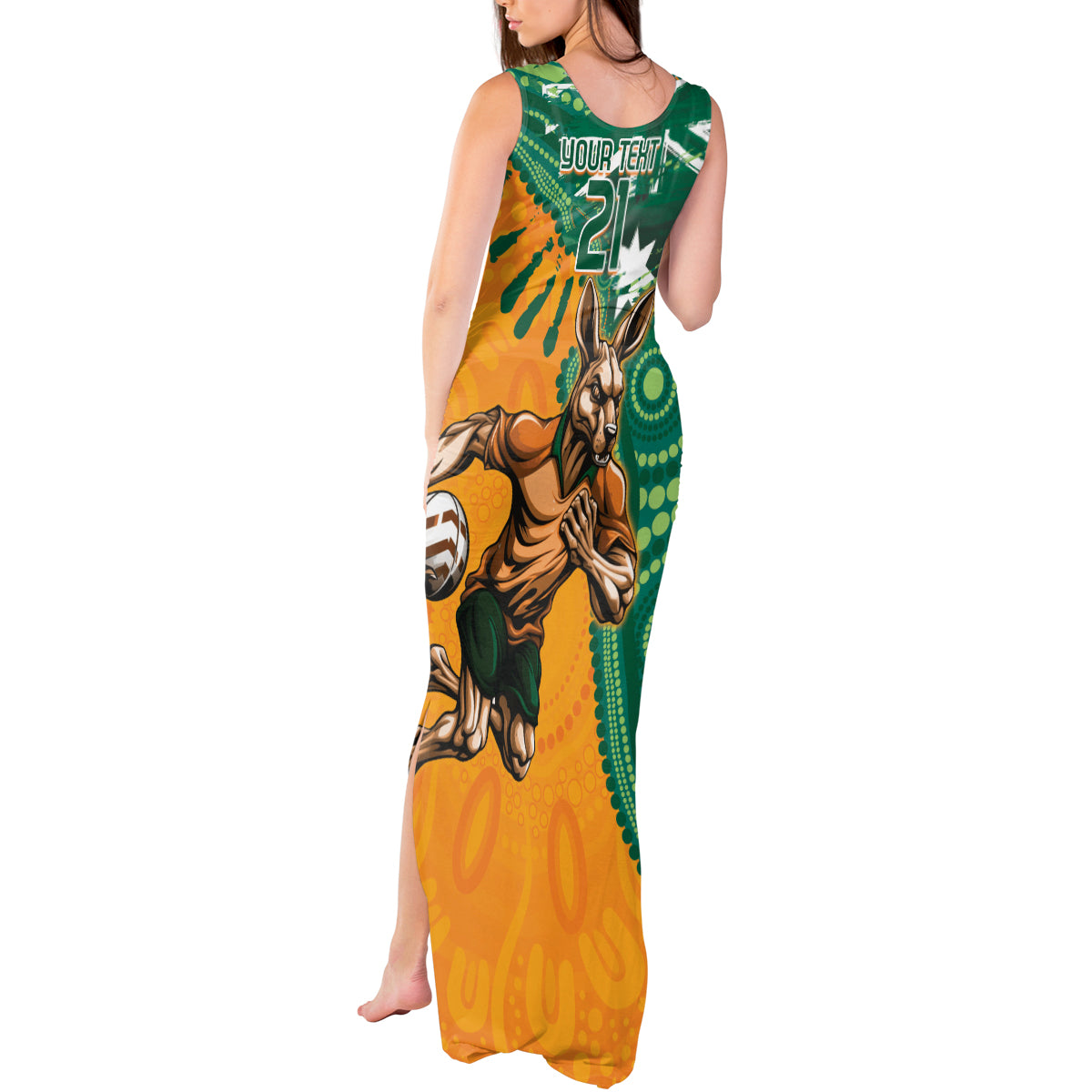 Custom Australia Rugby Wallaroos Tank Maxi Dress Indigenous Aboriginal Pacific Champions