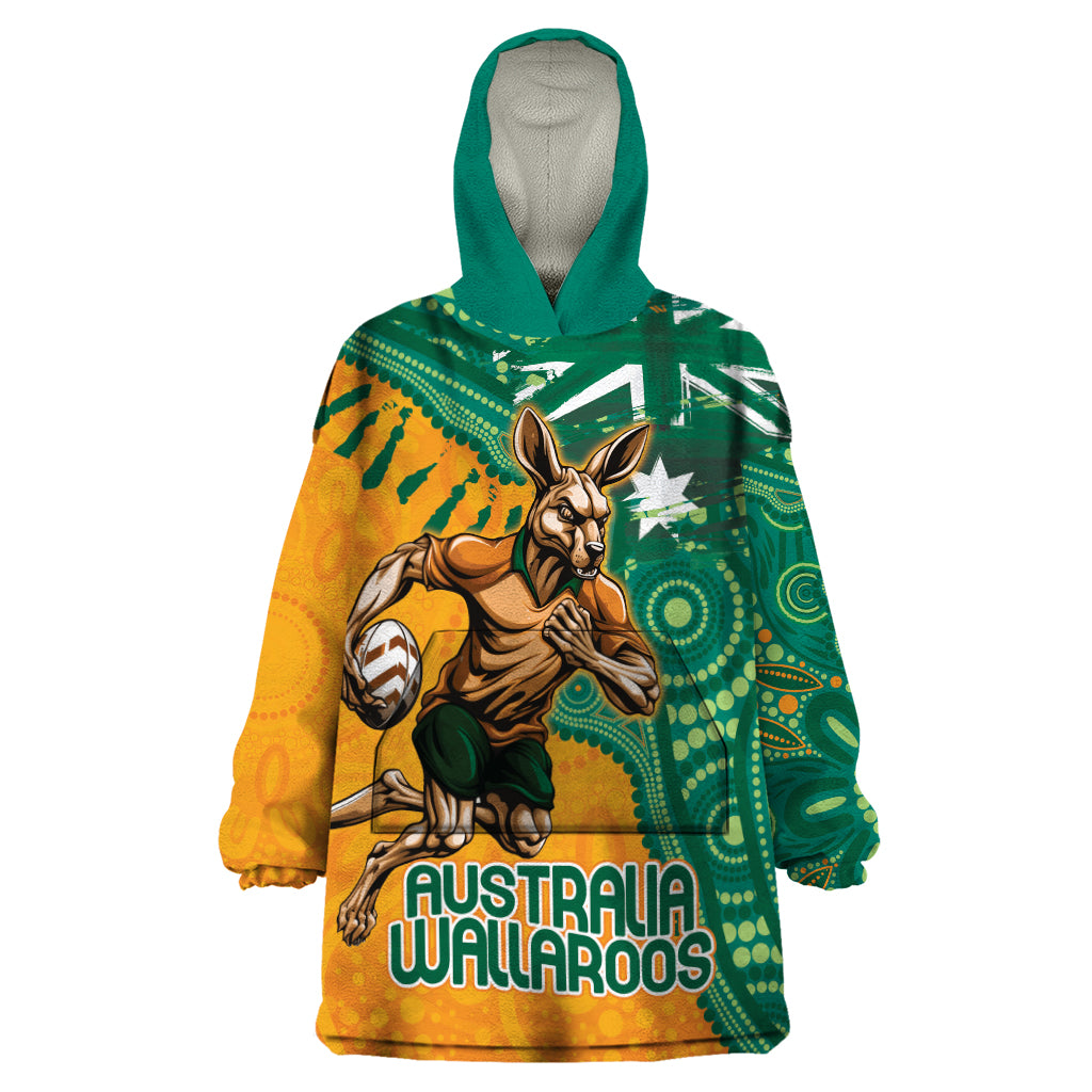 Custom Australia Rugby Wallaroos Wearable Blanket Hoodie Indigenous Aboriginal Pacific Champions