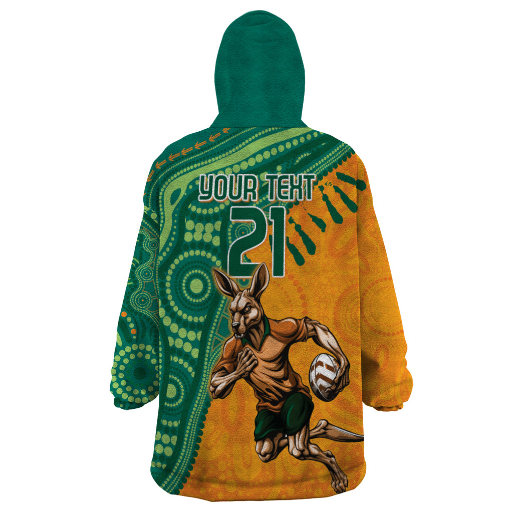 Custom Australia Rugby Wallaroos Wearable Blanket Hoodie Indigenous Aboriginal Pacific Champions
