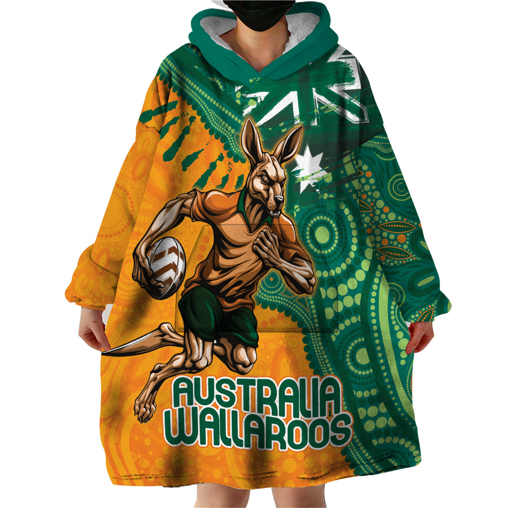 Custom Australia Rugby Wallaroos Wearable Blanket Hoodie Indigenous Aboriginal Pacific Champions