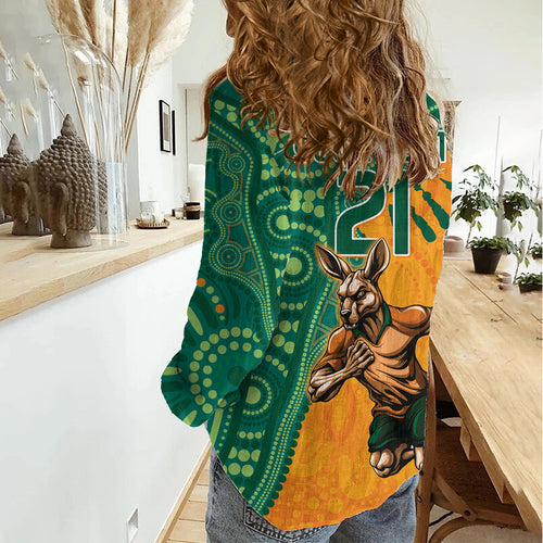 Custom Australia Rugby Wallaroos Women Casual Shirt Indigenous Aboriginal Pacific Champions
