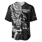 Custom New Zealand Maori Rugby Baseball Jersey Rarauhe Pango Silver Fern Manaia