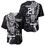 Custom New Zealand Maori Rugby Baseball Jersey Rarauhe Pango Silver Fern Manaia