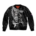 Custom New Zealand Maori Rugby Bomber Jacket Rarauhe Pango Silver Fern Manaia