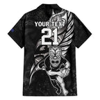 Custom New Zealand Maori Rugby Hawaiian Shirt Rarauhe Pango Silver Fern Manaia