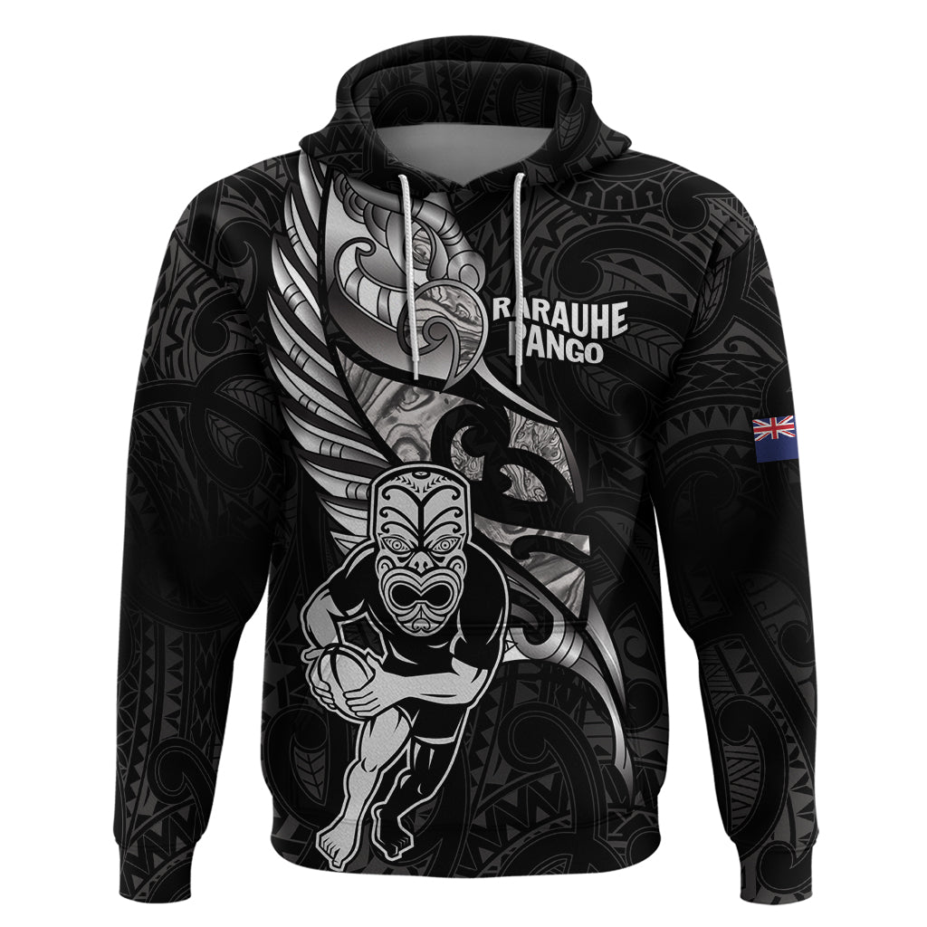 Custom New Zealand Maori Rugby Hoodie Rarauhe Pango Silver Fern Manaia