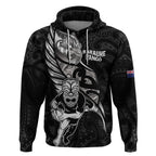 Custom New Zealand Maori Rugby Hoodie Rarauhe Pango Silver Fern Manaia