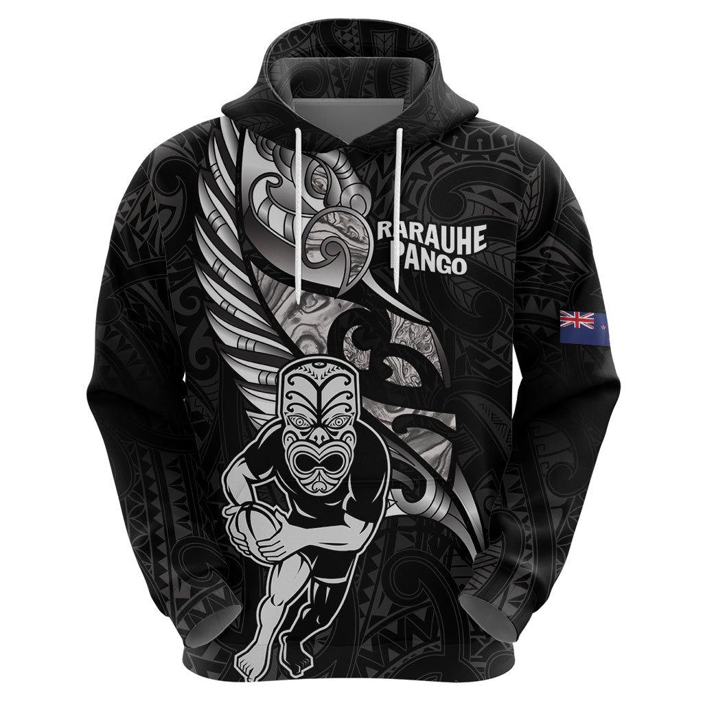 Custom New Zealand Maori Rugby Hoodie Rarauhe Pango Silver Fern Manaia