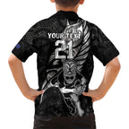 Custom New Zealand Maori Rugby Kid Hawaiian Shirt Rarauhe Pango Silver Fern Manaia