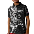 Custom New Zealand Maori Rugby Kid Polo Shirt Rarauhe Pango Silver Fern Manaia