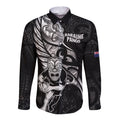 Custom New Zealand Maori Rugby Long Sleeve Button Shirt Rarauhe Pango Silver Fern Manaia