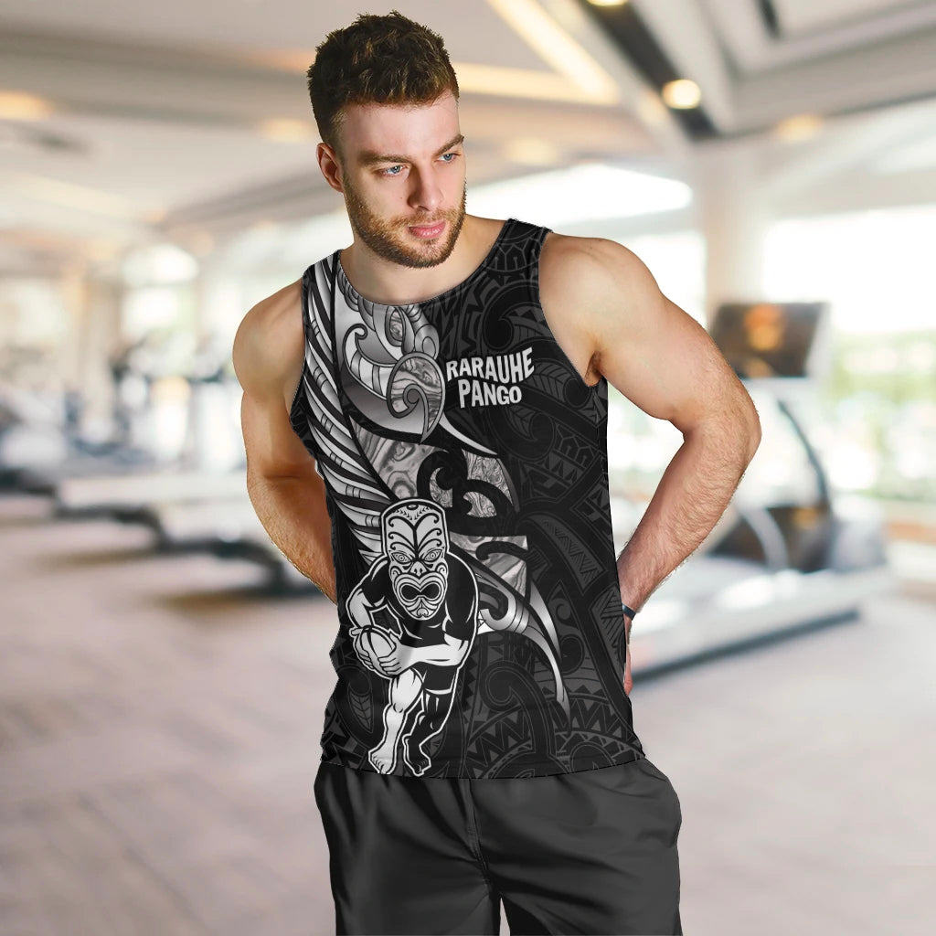 Custom New Zealand Maori Rugby Men Tank Top Rarauhe Pango Silver Fern Manaia