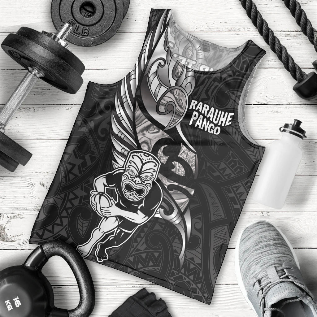 Custom New Zealand Maori Rugby Men Tank Top Rarauhe Pango Silver Fern Manaia
