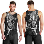 Custom New Zealand Maori Rugby Men Tank Top Rarauhe Pango Silver Fern Manaia