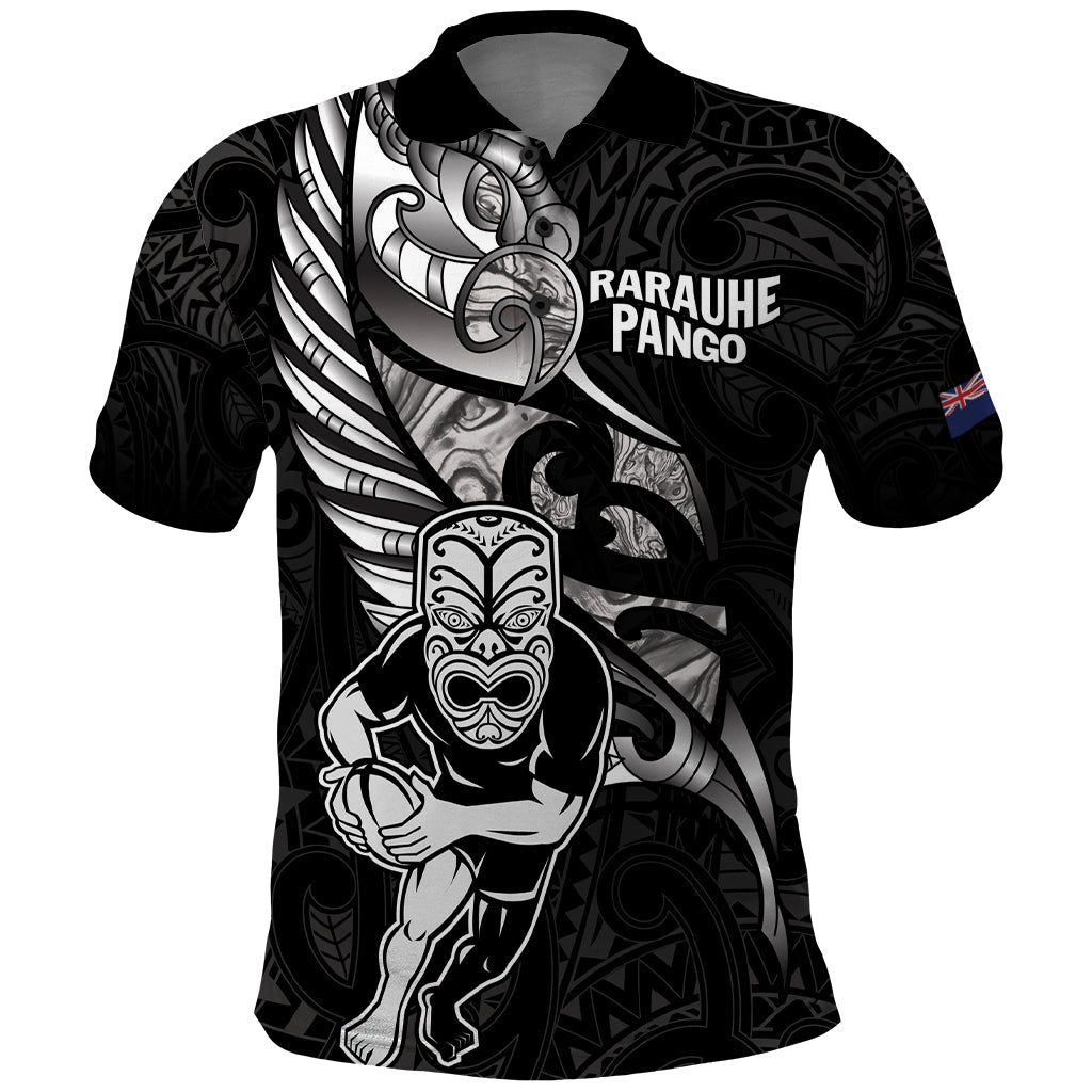 Custom New Zealand Maori Rugby Polo Shirt Rarauhe Pango Silver Fern Manaia