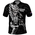 Custom New Zealand Maori Rugby Polo Shirt Rarauhe Pango Silver Fern Manaia