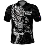 Custom New Zealand Maori Rugby Polo Shirt Rarauhe Pango Silver Fern Manaia