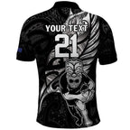 Custom New Zealand Maori Rugby Polo Shirt Rarauhe Pango Silver Fern Manaia