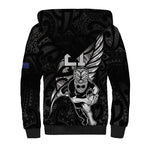 Custom New Zealand Maori Rugby Sherpa Hoodie Rarauhe Pango Silver Fern Manaia