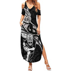 Custom New Zealand Maori Rugby Summer Maxi Dress Rarauhe Pango Silver Fern Manaia