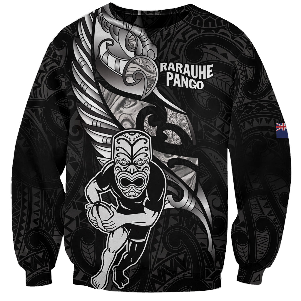 Custom New Zealand Maori Rugby Sweatshirt Rarauhe Pango Silver Fern Manaia