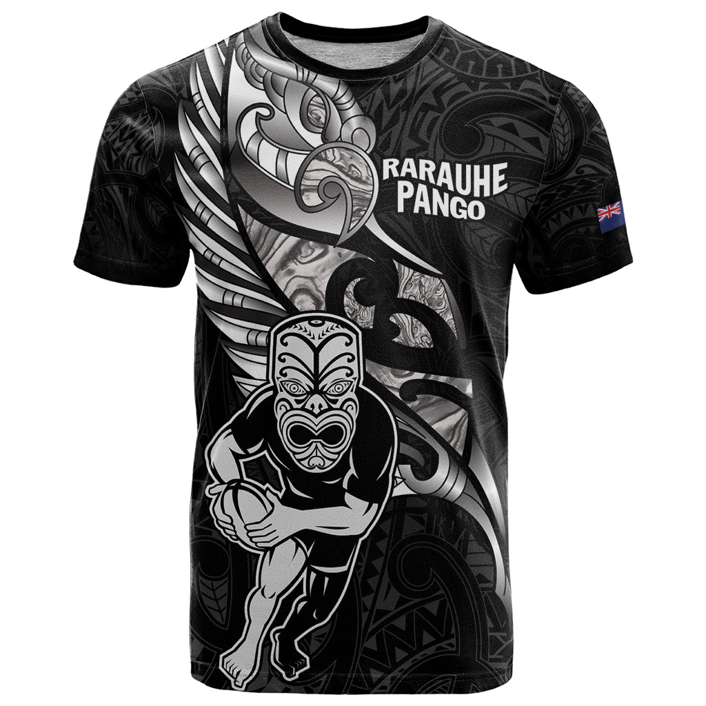 Custom New Zealand Maori Rugby T Shirt Rarauhe Pango Silver Fern Manaia