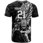Custom New Zealand Maori Rugby T Shirt Rarauhe Pango Silver Fern Manaia