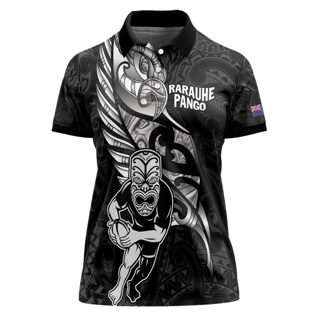 Custom New Zealand Maori Rugby Women Polo Shirt Rarauhe Pango Silver Fern Manaia