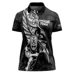 Custom New Zealand Maori Rugby Women Polo Shirt Rarauhe Pango Silver Fern Manaia