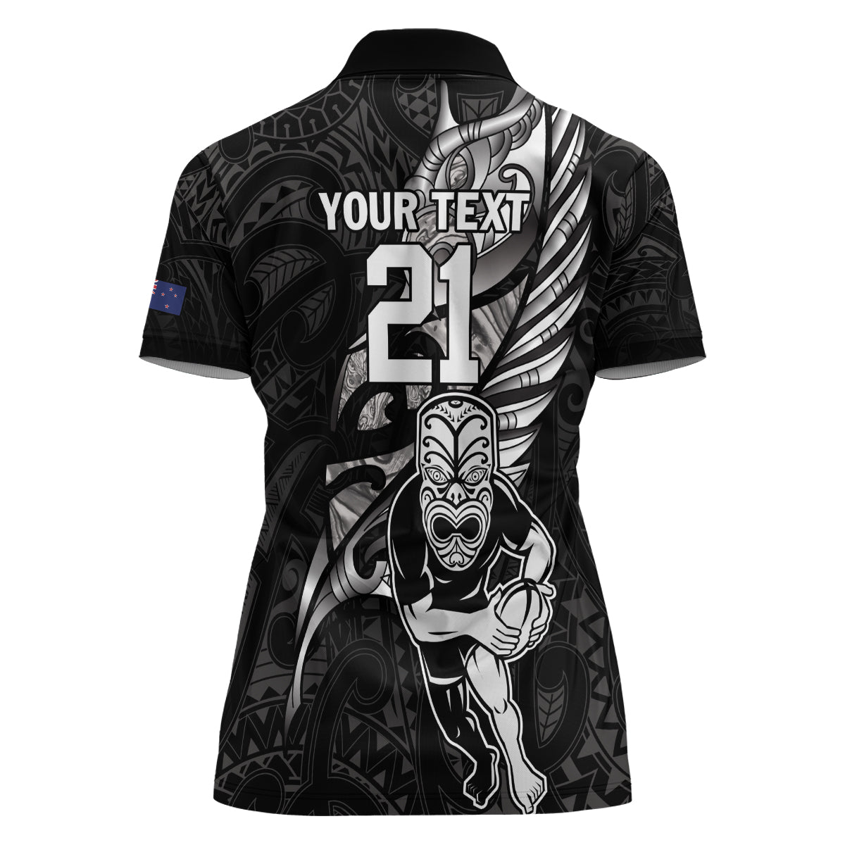 Custom New Zealand Maori Rugby Women Polo Shirt Rarauhe Pango Silver Fern Manaia