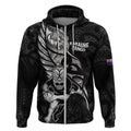 Custom New Zealand Maori Rugby Zip Hoodie Rarauhe Pango Silver Fern Manaia