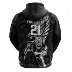 Custom New Zealand Maori Rugby Zip Hoodie Rarauhe Pango Silver Fern Manaia