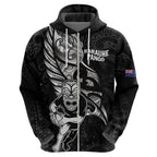 Custom New Zealand Maori Rugby Zip Hoodie Rarauhe Pango Silver Fern Manaia