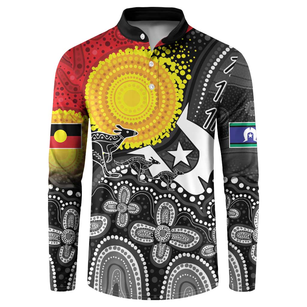 Aboriginal-Torres Strait Islanders Button Sweatshirt Together Culture Inspired Story
