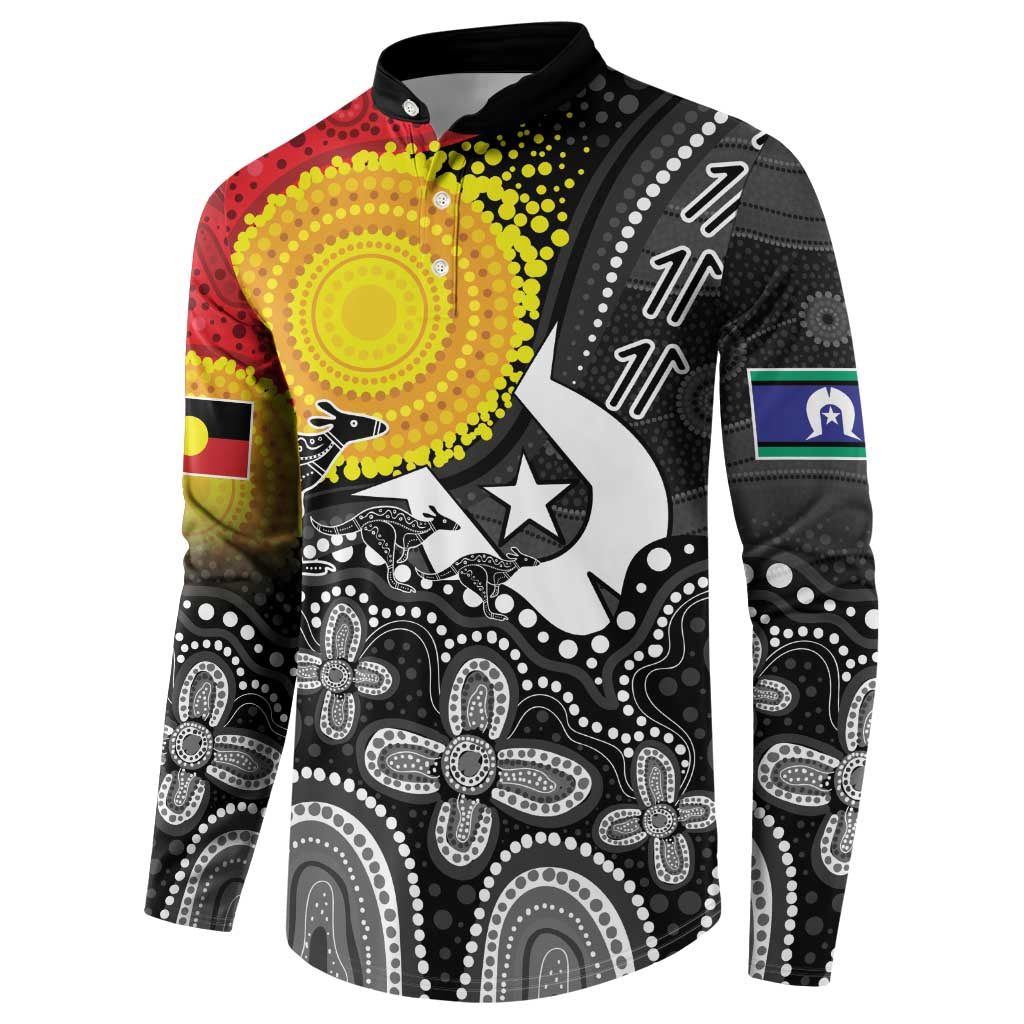 Aboriginal-Torres Strait Islanders Button Sweatshirt Together Culture Inspired Story